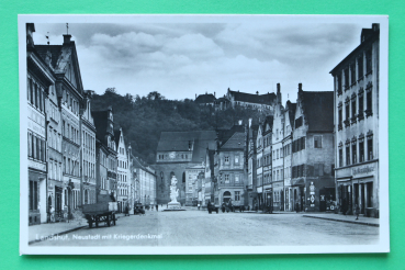 AK Landshut / 1941 / Neustadt / Kriegerdenkmal / Cafe und Weinstube / Geschäfte / Strassenansicht